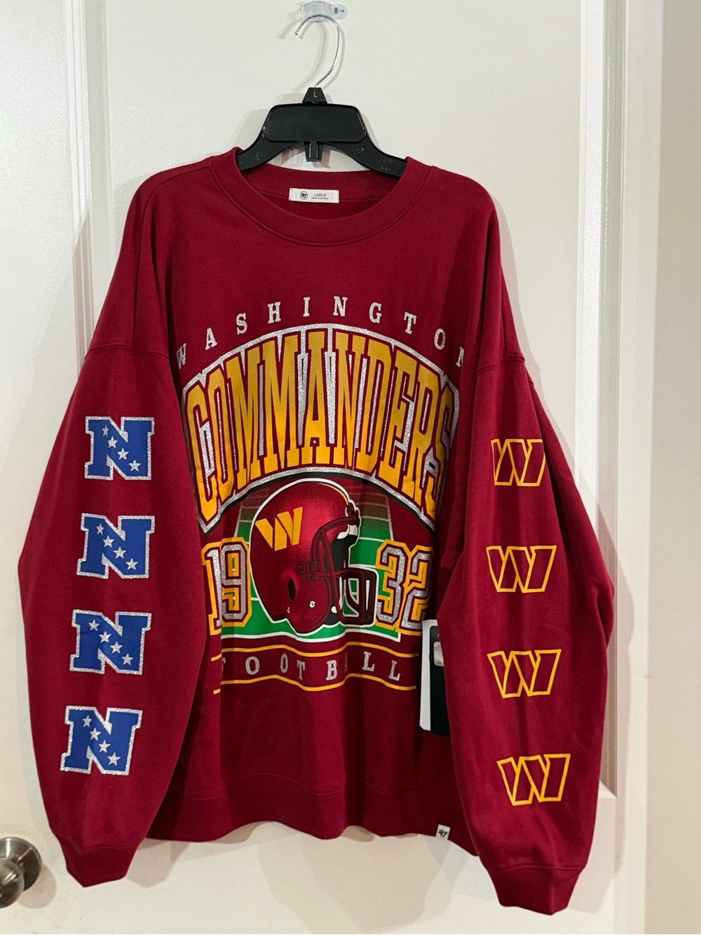 Women's '47 Burgundy Washington Commanders Go Big Oversized Pullover Sweatshirt